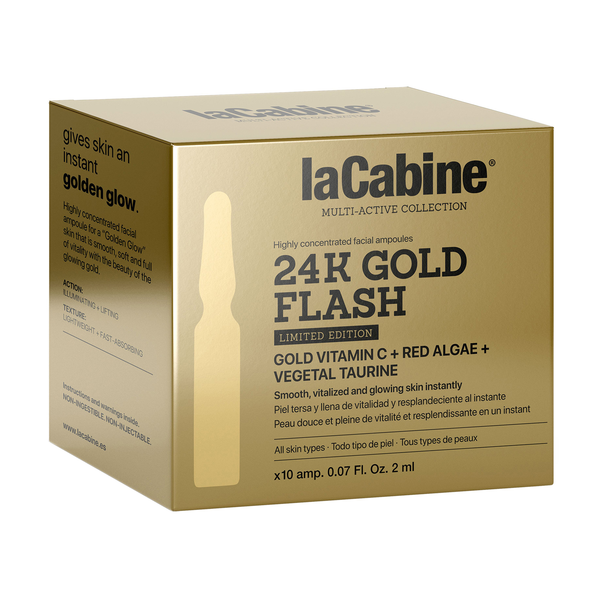 Підтягувальні ампули для обличчя La Cabine 24K Gold Flash Ampoules, 10*2 мл